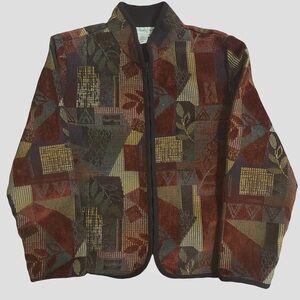 Vintage Coldwater Creek Tapestry Style Zipper Jacket (Size:PM) Multi-Colored